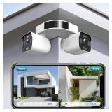 Dual Lens Outdoor Cameras 2.5K/5MP House Cameras Wired Plug-in | Wireless WiFi Camera with Audio and Video,PTZ,Auto Tracking,7/24 Recording,Color Night Vision,Cloud & SD Card Storage.