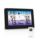 Weather Station Wireless Indoor Outdoor, Digital Thermometer for Home, Large Color HD Display with Remote Sensor, Weather Forecast, Atomic Clock, Moon Phase