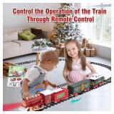 LENGTOUQ Electric Train Set for Kids Ages 3-8, Train Toys for Boys with Smokes, Lights and Sound, 4 Cars and 10 Tracks for Year Round Play Birthday Gifts Valentines Day Gift Easter Gifts Christmas
