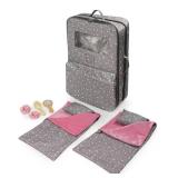 Badger Basket Pack Pretty Double Doll Carrier Set for 18-Inch Dolls with Sleeping Bags and Accessories â Gray Stars