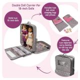 Badger Basket Pack Pretty Double Doll Carrier Set for 18-Inch Dolls with Sleeping Bags and Accessories â Gray Stars