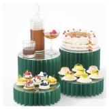 HeiMma 4 Pack Buffet Risers, Foldable Food Display Risers with Acrylic Disc, Dessert Table Display Set, Cardboard Paper Cupcake Cake Stand for Party Cylinder Stands for Parties Drink Collectibles Jewe
