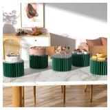 HeiMma 4 Pack Buffet Risers, Foldable Food Display Risers with Acrylic Disc, Dessert Table Display Set, Cardboard Paper Cupcake Cake Stand for Party Cylinder Stands for Parties Drink Collectibles Jewe