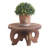 VZODESR Plant Stand Indoor Wooden Plant Stool Round Stand Risers for Decor Plant Pedestal Stand Farmhouse Rustic Decorative Display Flower Holder Pedestal Board Brown