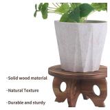 VZODESR Plant Stand Indoor Wooden Plant Stool Round Stand Risers for Decor Plant Pedestal Stand Farmhouse Rustic Decorative Display Flower Holder Pedestal Board Brown