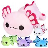 KMUYSL Axolotl Plush Toys for Ages 0 1 2 3 4 5 6 7 8+ Year Old Boys Girls- Axolotl Mommy Stuffed Animal with 4 Baby Axolotls in Her Tummy, Christmas Birthday Gifts for Baby, Toddler, Kids