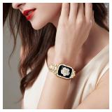 Mosonio Compatible with Apple Watch Band 46mm S11/S10 with Case Women, Jewelry Replacement Metal Wristband with 2 Pack Bling PC Protective Cover for iWatch Series 11/10(46mm,Rose Gold)