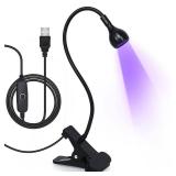 AORAEM Nail Lamp LED Nail Manicure Dryer Curing Light with Black Gooseneck and Clamp for Gel Nails