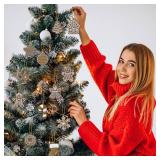 12pcs Christmas Gingerbread Cookie Ornaments, Assorted Gingerbread Figurines Decorations with Gingerbreads House Snowflake Ornaments for Xmas Tree Winter Crafts Holiday Home Party Decor Indoor