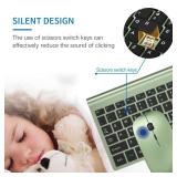 Wireless Keyboard and Mouse Ultra Slim Combo, TopMate 2.4G Silent Compact USB 2400DPI Mouse and Scissor Switch Keyboard Set with Cover, Batteries Included, for PC/Laptop/Windows/Mac - Green Black