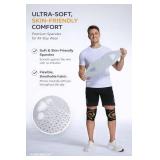 KNEEBRIGHT Skin-friendly Compression Knee Brace for Women, Non-slip&Quick-wrap Knee Support for Men, Strong Full Coverage Hinged Braces with Side Stabilizers for Meniscus Tear, Knee Pain, Size XXL