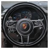 HAOKAY Top Grade Black Genuine Leather Steering Wheel Cover Men Women, Luxury Steering Wheel Cover for Cars, SUVS and Trucksï¼Universal 14.5-15 inch