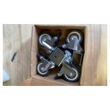 2\" U-Bracket Caster Wheels Set of 4 (All Brakes) - 300 LBS Capacity, Quiet TPR Casters for Cribs, Dressers & Cabinets, 3/4\" Mount, 360Â° Ball Bearing, No-Scratch Floors