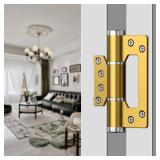 Self Closing Door Hinge,5 \"Non-Mortise Door Hinges,with Silent Hydraulic Buffering,Spring Hinge,175Â° one-Way Internal Opening,Adjustable Closing Speed and Force(2, Golden)