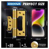 Self Closing Door Hinge,5 \"Non-Mortise Door Hinges,with Silent Hydraulic Buffering,Spring Hinge,175Â° one-Way Internal Opening,Adjustable Closing Speed and Force(2, Golden)