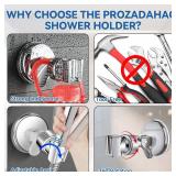 Adjustable Shower Head Holder, Bathroom Suction Cup Bracket for Handheld Shower, Removable Wall Mount (Silver-2)