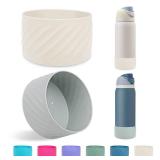 2Pcs Silicone Boot Base Sleeve for Owala Water Bottle FreeSip Twist and Flip Protective Silicone Bottom Bumper for Owala Flask Water Bottle Accessories BPA Free
