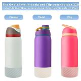 2Pcs Silicone Boot Base Sleeve for Owala Water Bottle FreeSip Twist and Flip Protective Silicone Bottom Bumper for Owala Flask Water Bottle Accessories BPA Free