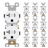AIDA 20 Amp Outlet Duplex Electrical Receptacle Outlets,Power Outlet,Tamper Resistant,Heavy-Duty Receptacle Wall Outlet,Residential,2Pole,3-Wire, Self-Grounding Clip, NEMA 5-20R,UL Listed 10 Pack