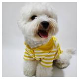 Cute Dog Clothes Striped Dog Polo Shirts Cute Sweater Puppy Clothes Gentle Sweater Pet Clothes for Small Medium Large Dogs Cats (Yellow Stripe, XXL Size for 30-40lb Pets)