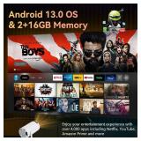 Mini Projector, 4K 1080P Support Portable Projector with Dual Band WIFI6 and Bluetooth 5.2 Android 13, Auto Keystone Correction, 180Â° Rotatable, 40\"-150\" Screen Video Projector