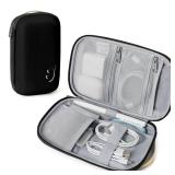 Travelkin Travel Cord Organizer, Small Electronic Organizer Travel Case, Cable Organizer Bag For Cords,Chargers Phone, Sd Card,Usbs (Black)