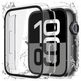 Misxi [2 Pack] Waterproof Hard Case with Tempered Glass Compatible with Apple Watch Series 11 (2025) Series 10 42mm, Ultra-Thin Anti-Fall Cover for iWatch Screen Protector, Crystal Transparent