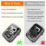 Misxi [2 Pack] Waterproof Hard Case with Tempered Glass Compatible with Apple Watch Series 11 (2025) Series 10 42mm, Ultra-Thin Anti-Fall Cover for iWatch Screen Protector, Crystal Transparent