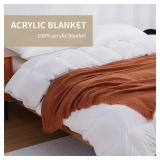AORISSI 100% Acrylic Decorative Knitted Throw Blanket with Tassels for Bed, Couch, Small, Chairs, Lightweight, Soft, Cozy, Waffle Textured Blanket, Suitable for Spring, Summer, Rust, 50\"x60\"