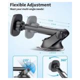 APPS2Car Magnetic Phone Mount, Dashboard & Windshield Suction Cup Car Phone Holder Mount with 6 Strong Magnets, Adjustable Telescopic Arm, Compatible with iPhone & Android Smartphones