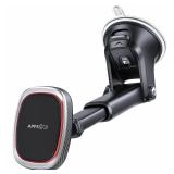 APPS2Car Magnetic Phone Mount, Dashboard & Windshield Suction Cup Car Phone Holder Mount with 6 Strong Magnets, Adjustable Telescopic Arm, Compatible with iPhone & Android Smartphones