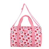 Hello Kitty Character & Strawberries All-Over Print Pink Plaid 20\" Duffel Bag