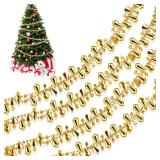 Aoriher 80 Feet 4 Rolls Christmas Tree Bead Garlands Crystal Garland Acrylic Ornaments Twist Bead String for Christmas Tree Holiday Wedding Party Decoration(Gold)