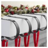 Christmas Stocking Holders for Mantle Set 4, Scratch-Free Christmas Stocking Holders for Fireplace Mantle,Multi-uses Stocking Hooks for Mantle,Mantel Stocking Holders Clip for Xmas Party Decorations