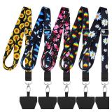 Chinco 5 Pcs Crossbody Cell Phone Lanyards Universal Adjustable Neck Strap and Phone Patches Compatible with Most Smartphones(Butterfly Pattern,Adorable Color)