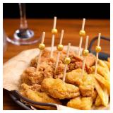 200 Pcs Cocktail Picks, 4.7 Inch Toothpicks for Appetizers, Bamboo Cocktail Sticks Skewers for Drinks, Desserts, Charcuterie, Wedding Party Fancy Toothpicks, Gold Pearl Mini Food Picks Decorative