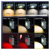 Gabujau Rechargeable Magnetic Work Light, 500 Lumens Floodlight 1200 mAh LED Portable Lamp, 2.9 Oz Mini Supersmall for Emergency Nighttime Auto Repair, Birthday Gifts for Husband and Father, Grey