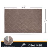 PURRUGS Dirt Trapping Door Mat 24\" x 35.5\", Non-Slip Machine Washable Entry Rug, Dog Doormat, Indoor Front Door Mat, Super Absorbent Entryway Rug for Muddy Shoes & Paws, Grayish Brown