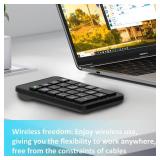 Wireless Number Pad with Battery, Enhanced Efficiency with 23 Keys Numeric Keypad Upgraded Version of 10 key USB Keyboard Financial Accounting Numpad for Laptop, PC, Notebook, Desktop,Surface Pro