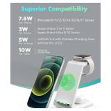 3 in 1 Wireless Charging Station, 2026 Upgraded Fast Desk Charger Station for iPhone 17 16 15 14 13 12 Pro Max Plus, Charger Stand for Apple Watch 11 10 9 8 7 6 5 4 3 2 Ultra SE, Airpods 4 3 2 Pro
