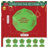 Santa Swap Gift Exchange Dice, 3.1inch Exchange Gifts Christmas Games, Christmas Stocking Stuffers Gift Exchange Dice Games for Friends for Xmas, Birthday, Party, Family Night, Holiday