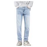 Heyfanee Mens Slim Fit Jeans Stretch Denim Pants for Men Slim Leg Light Blue 28x28