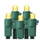 Brizled Christmas Lights, 33ft 100 LED 5MM Wide Angle Gentle Twinkle Christmas Lights Warm White, 120V UL Certified Connectable Xmas String Light Outdoor Xmas Tree Light for Tree Party Home Holidays