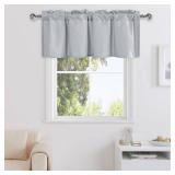 DWCN Valance Curtains for Living Room, Rod Pocket Bathroom/Basement Curtain Valance Shot Topper, 1 Panel, 42 X 12 Inch, Silver Grey