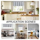 DWCN Valance Curtains for Living Room, Rod Pocket Bathroom/Basement Curtain Valance Shot Topper, 1 Panel, 42 X 12 Inch, Silver Grey