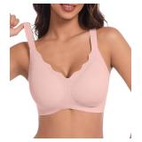 Daisy Bras for Women No Underwire Adjustable Bra Comfort Wireless Push Up Full Coverage Support Senior Bra 2025 Gray Purple XL