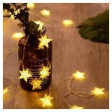 ANJAYLIA 20 LED Star String Lights 10 FT Fairy Christmas Lights Battery Operated for Indoor & Outdoor, Party, Wedding and Holiday Decorations Warm White
