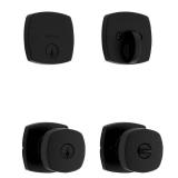 4pk Arroyo Keyed Entry Knob and Single Cylinder Deadbolt Combo Pack featuring SmartKey Security in Matte Black