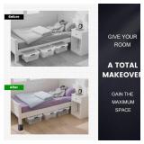 BTSD-home Adjustable Bed Risers 3 or 6 Inch - Heavy Duty Furniture Lifter Set of 4, Supports 2,200 lbs - for Under Bed Storage, Dorm, Bed Frame, Sofa, Table, Chair, Desk - Black