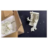 Deco 79 Metal Coral Decorative Bookends Non Skid Bookends, Set of 2 Office Bookends5\"W, 7\"H, White *one is broken off*